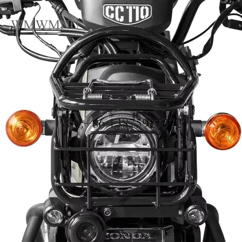 Wmwmnu High Carbon Steel Motorcycle Front Luggage Rack High Temp Paint Black Tube Frame Bolt Load Bearing for Cross Cub 110