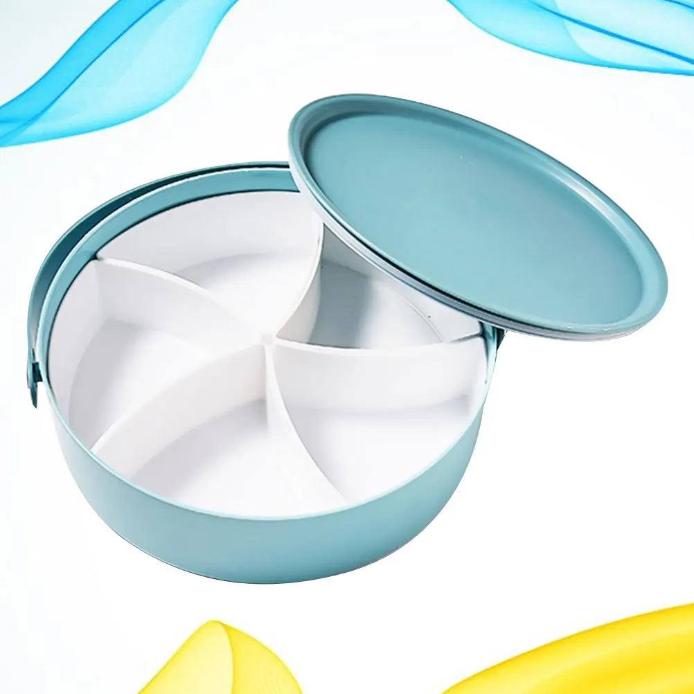 

Candy Nut Serving Container Blue Plastic Snack Tray With Compartments For Home Party Appetizer Server Dried Fruit Plate