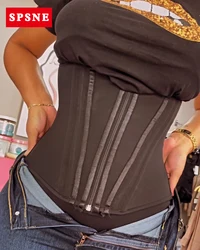 Women Waist Trainer Girdle To Lose Weight Belly Abdominal Control Buckle Zipper Waistband