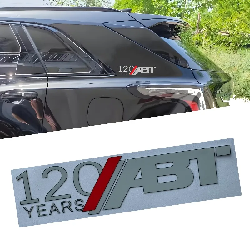 1Pc 120 Years Anniversary Sticker, ABT Logo Car Decal, Waterproof Sun-Resistant Decor for Car Window & Body