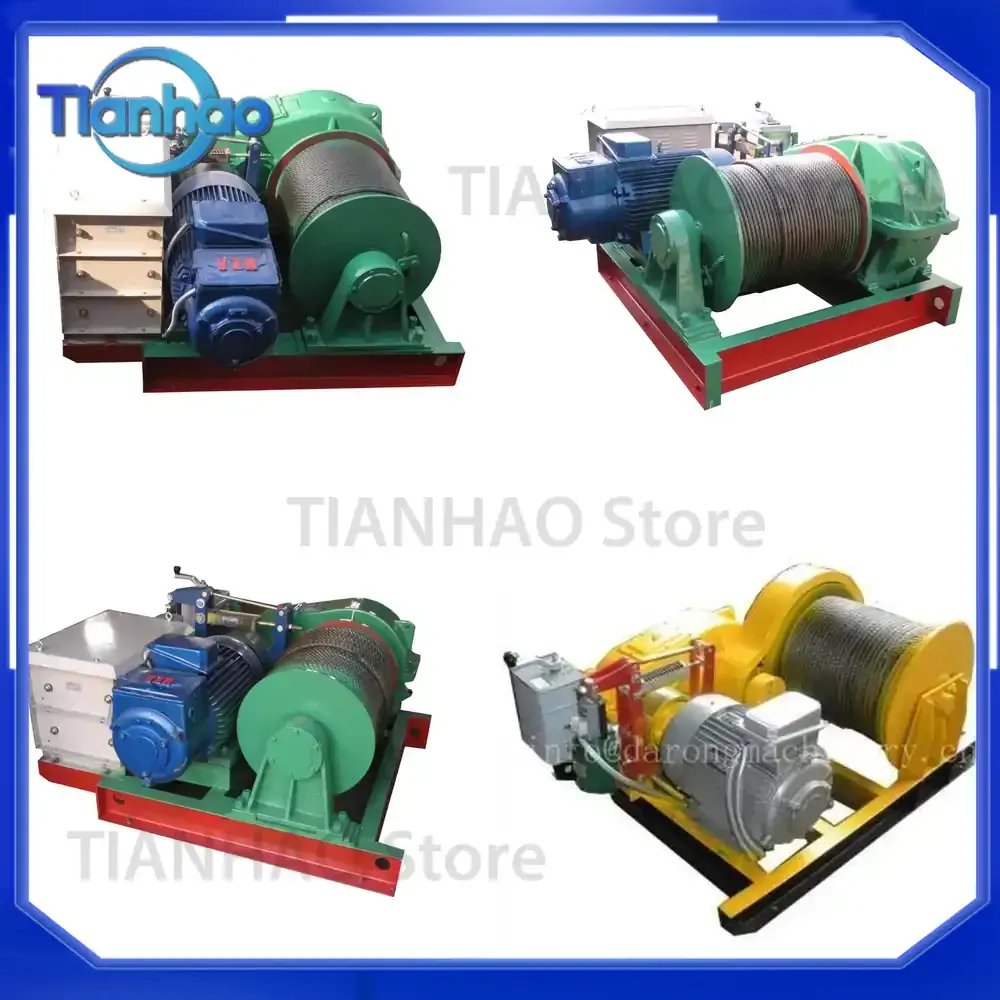 Electric Scraper Hoist for Fishing Boat Winch Trolley with Steel Wire Piling System Dual Drum Fast Hammer Pile Driver