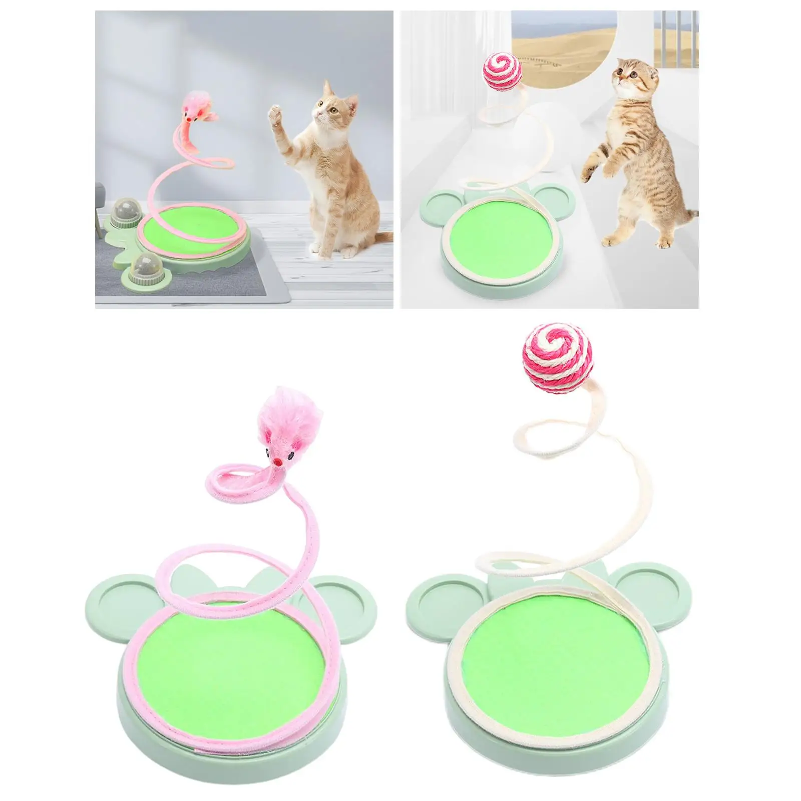 Cat Spring Toy, Scratcher Teaser Toy Plush Toy Pet Supplies Interactive for Kitty Indoor Kitten Training Play Games