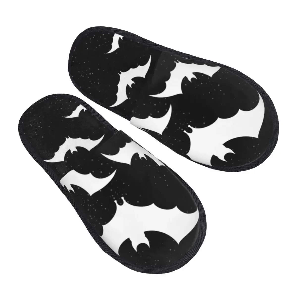 Women Bats In The Night House Slippers Soft Warm Halloween Goth Occult Witch Memory Foam Fluffy Slipper Indoor Outdoor Shoes