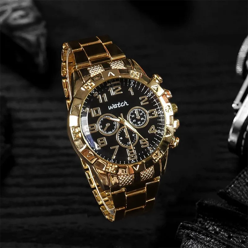 2024 Hot Fashion Luxury Men\'s Quartz Wristwatch Business Large Dial Stainless Steel  Belt Men\'s Watches Quartz Watch for Man