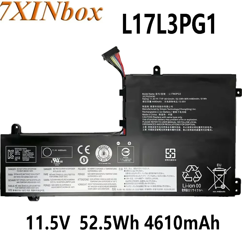 7XINbox L17L3PG1 L17C3PG1 L17M3PG3 11.5V 52.5Wh 4610mAh laptop battery for Lenovo Y530-15ICH Y7000P