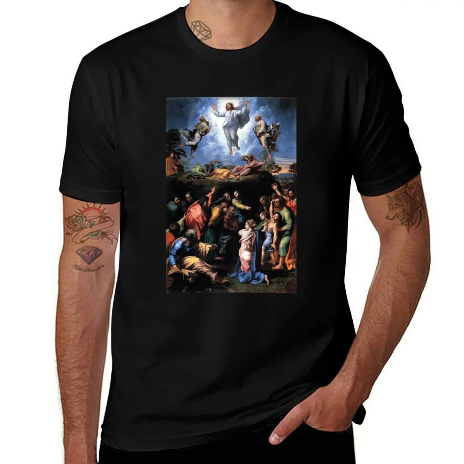 Transfiguration 1519-20 by Raphael T-Shirt Simple Solid Color Crew Neck Tee T-Shirt