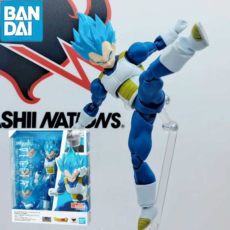 BANDAI S.H.Figuarts Dragon Ball Super Super Saiya God Super Saiya Vegeta PVC 13.5CM Anime Action Figures Model Collection Toy