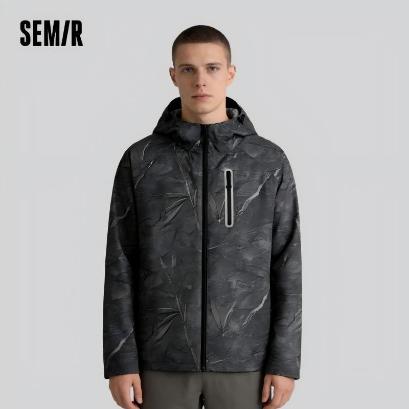  Semir Mens UV Jacket 2026 Hooded Spliced Printed Tops Functional Outdoor UV Protection Casual Style Soft Breathable 