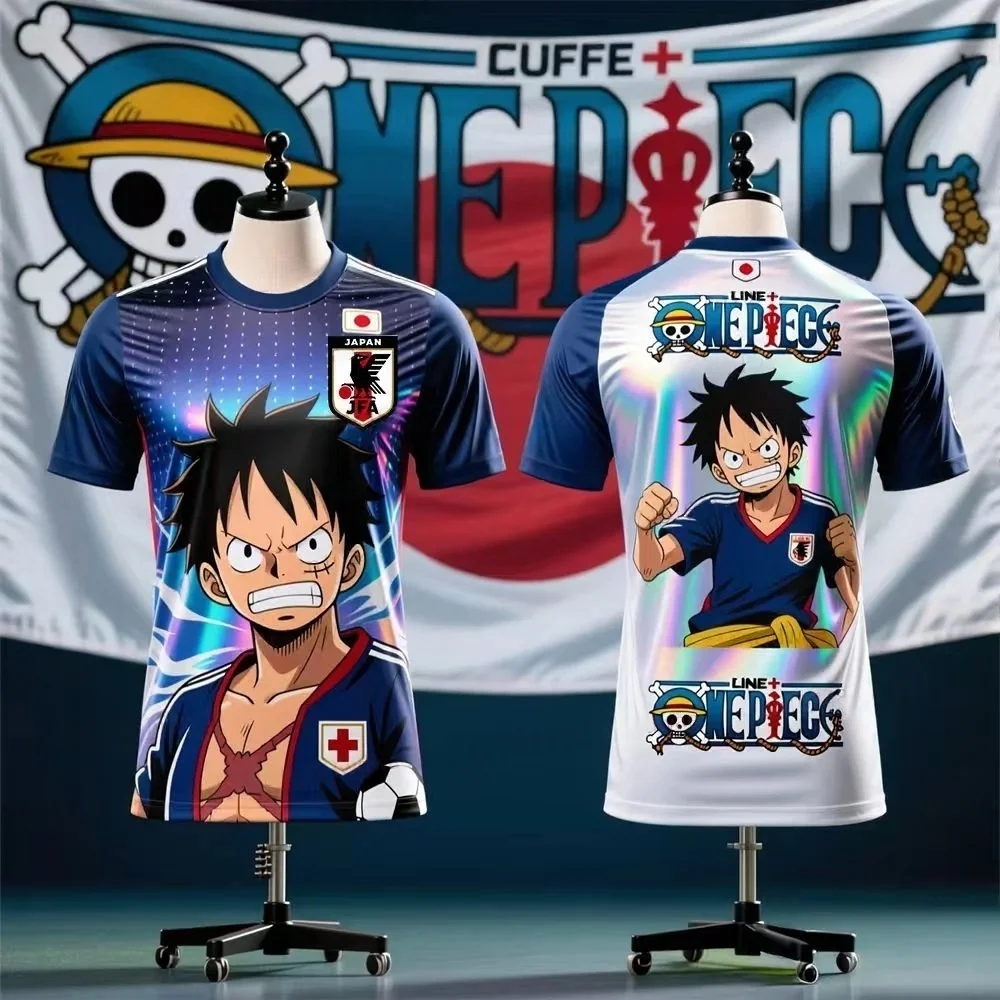 Summer 2026 One Piece Munchie D. Luffy Soccer Sports 3D Print Breathable Quick Drying T-shirt Male and Female Parent-child Top