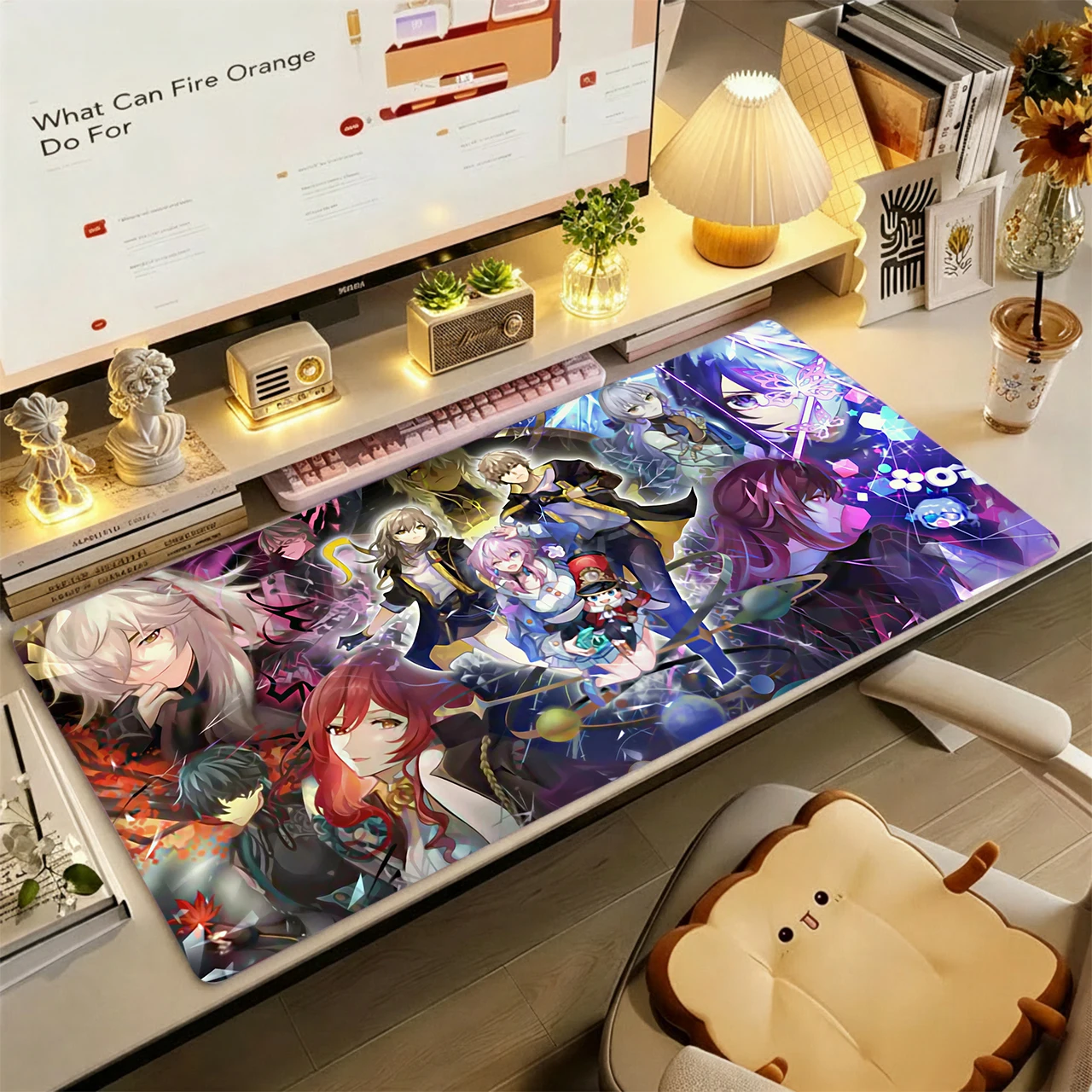 Desk Setup Art - Gaming Mouse Pad, Large Desk Mat,
