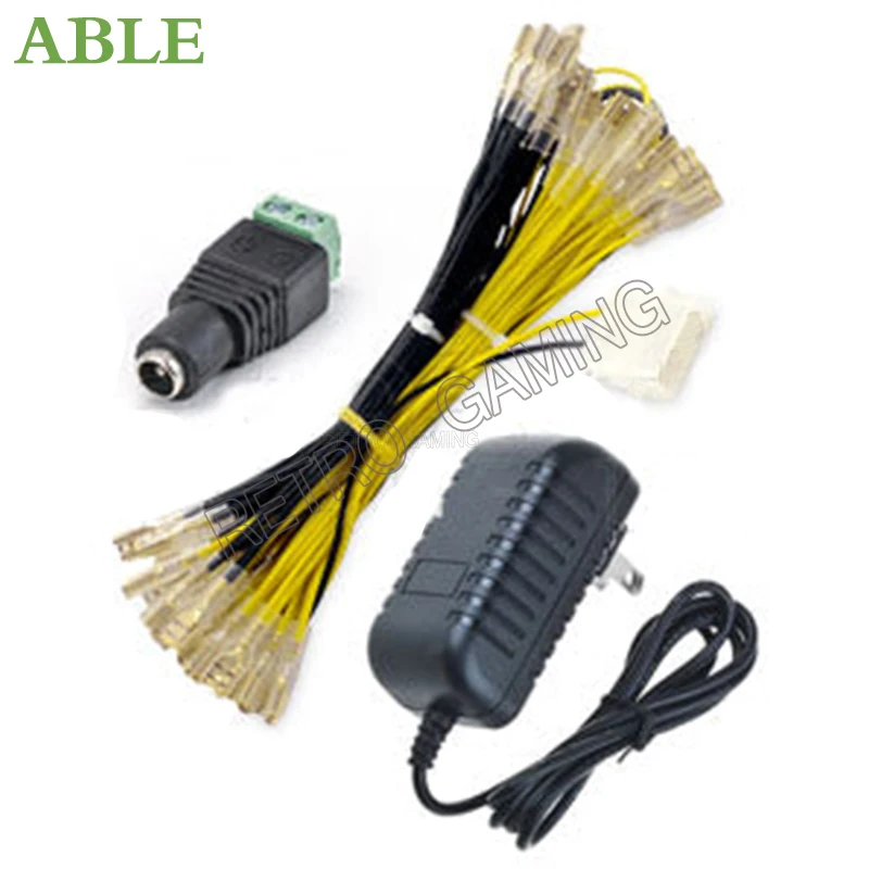 

12v LED Wire 18/32 Pin Kit for Arcade Buttons Customized Cable Shane With Amplifier Power