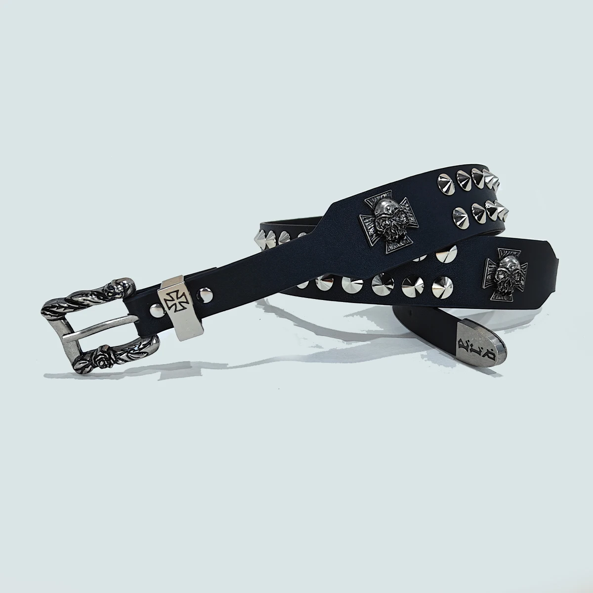 Punk New Gothic Y2K Women Men Belts Luxury Brands Gothic Ladies Hip Hop Punk Rivet Skeleton Print Waist Belt Jeans Waistband view 6