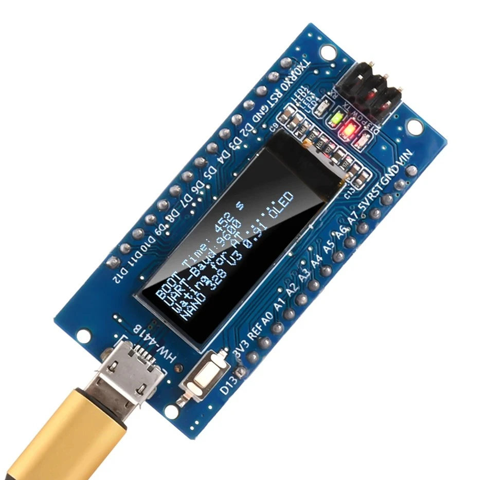 nano-v30、nanoボードatmega328p-ch340、内蔵091インチoledディスプレイ