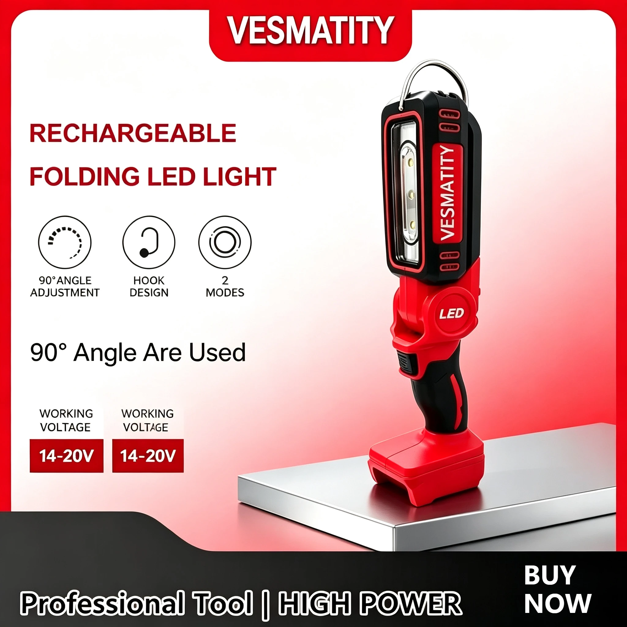 LED Work Light Super Bright 90 DegreeClip on Light M18 Flood Light Outdoor Lighting Camping Fit Milwaukee  Battery