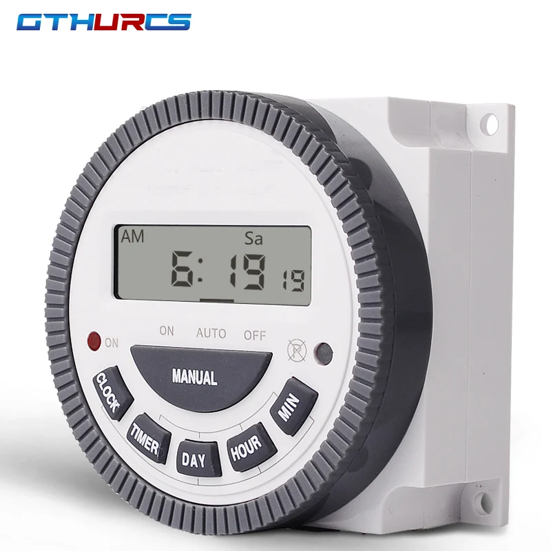 TM619 AC 220V 230V 240V Digital LCD Power Timer Programmable Time Switch Relay with UL listed relay 16A, easy wiring.