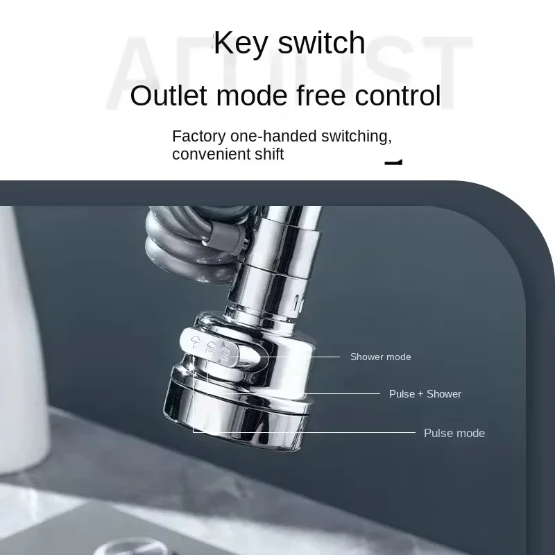 New 3 Modes Sink Faucet 360 Degree Rotation Filter Extension Tube Shower Water Saving Tap Universal Kitchen Gadgets Accessories view 3