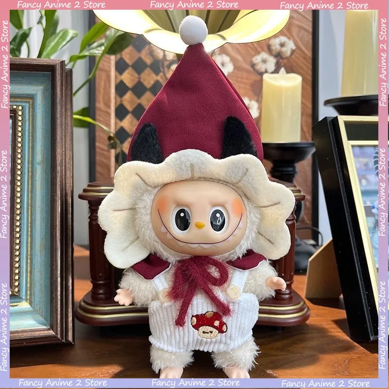 

Kawaii Sunflower Little Mushroom Clothes for 17cm Labubu Fashion Doll Outfit Dress Up with Hat Adorable Doll Clothes Accessories