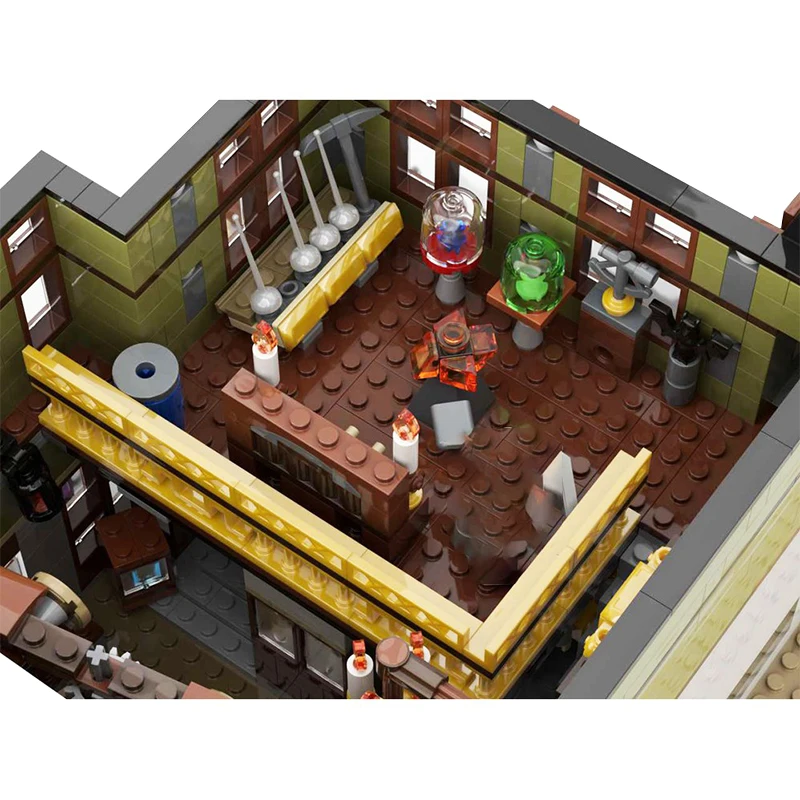City Street View – blocs de construction MOC, série Antique, maison du revendeur, briques à granulés, modèle d'exposition, Collection, Puzzle, jouets cadeaux