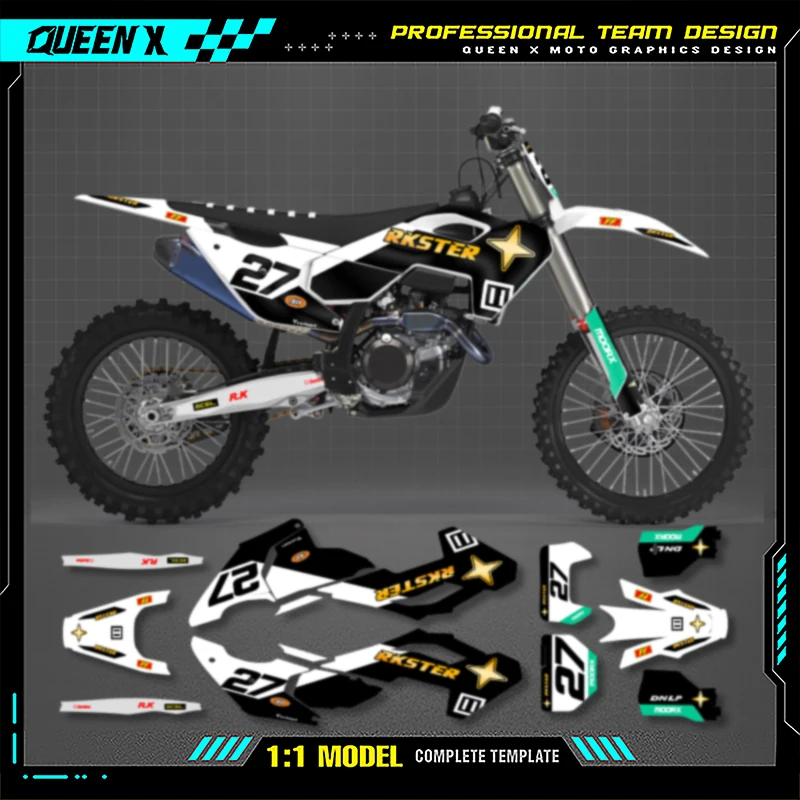 Queen X MOTOR Motorcycle Stickers Kit For Husqvarna TC FC TX FX FS 2023 2024 TE FE 125 250 300 450 2024 Graphics Decals - view 2