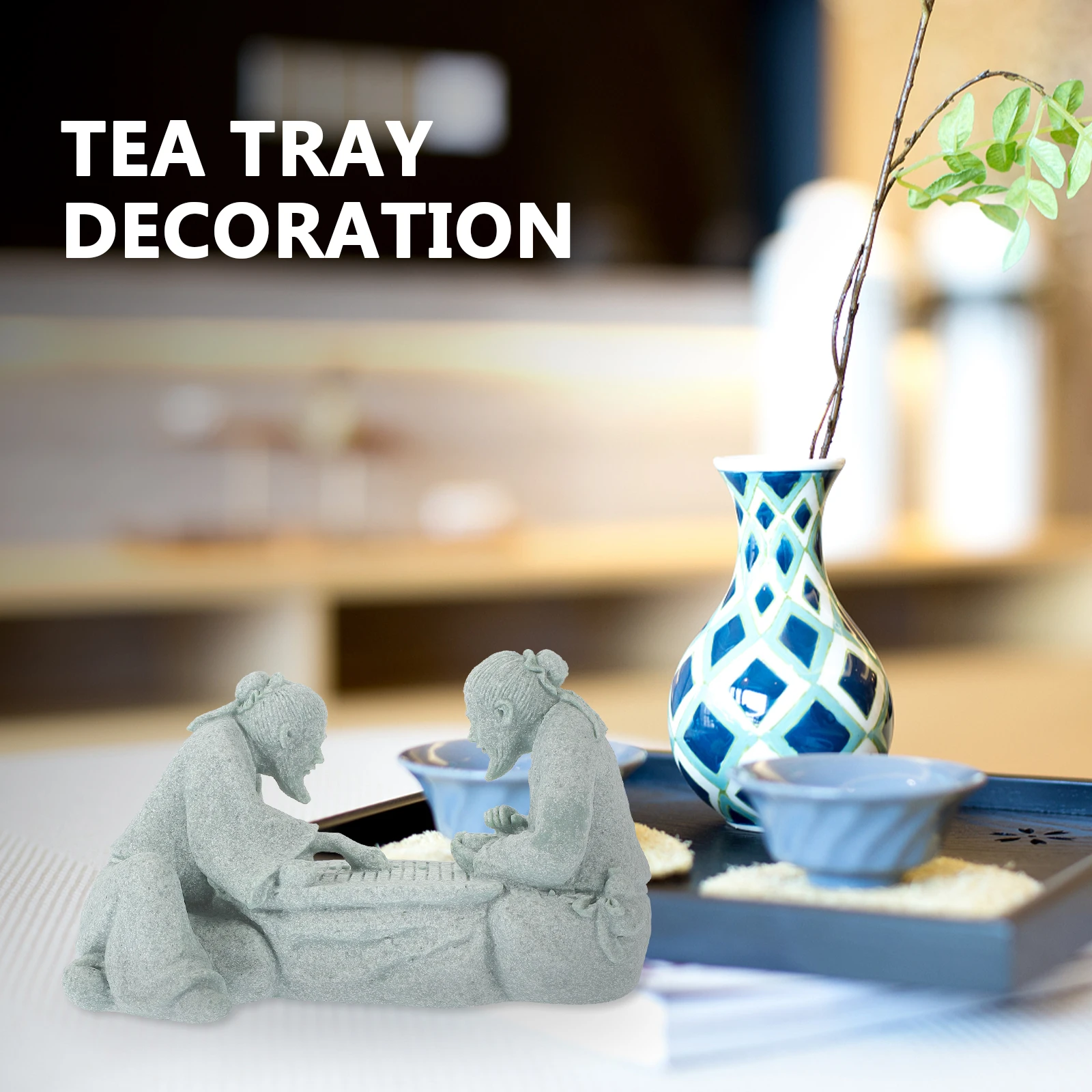 

Delicate Chess Player Tea Pet Aquarium Ornament Fish Tank Decoration Micro Landscape Home Decor Accent