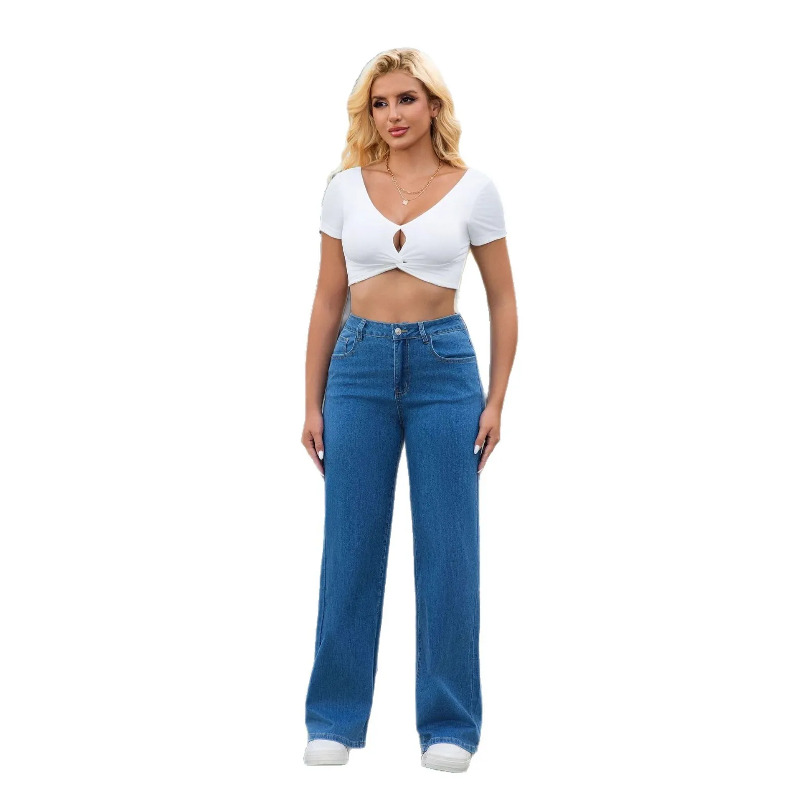 Retro High Waist Jeans Loose Straight Fit Urban with Elegant Commuter Vintage Casual Sequins British for Women