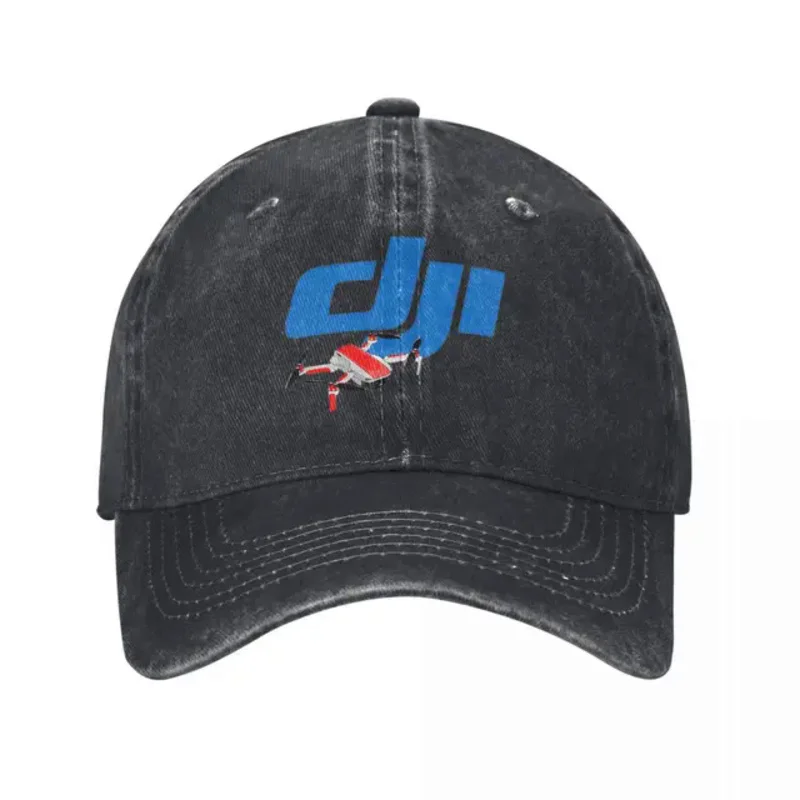 D-DJI Drone Pilot Baseball Cap Vintage Distressed Washed Operator Sun Cap Men Women Outdoor Running Golf Unstructured Soft Hat