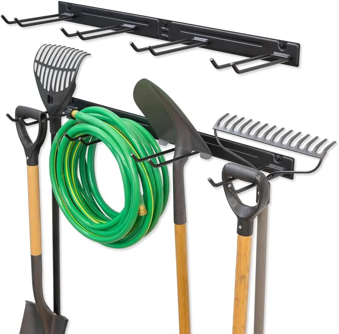 

Tool Storage Rack, Garage Wall Organizer, Garden Tools, Shovels, Rakes, Brooms, Holds 250 lbs