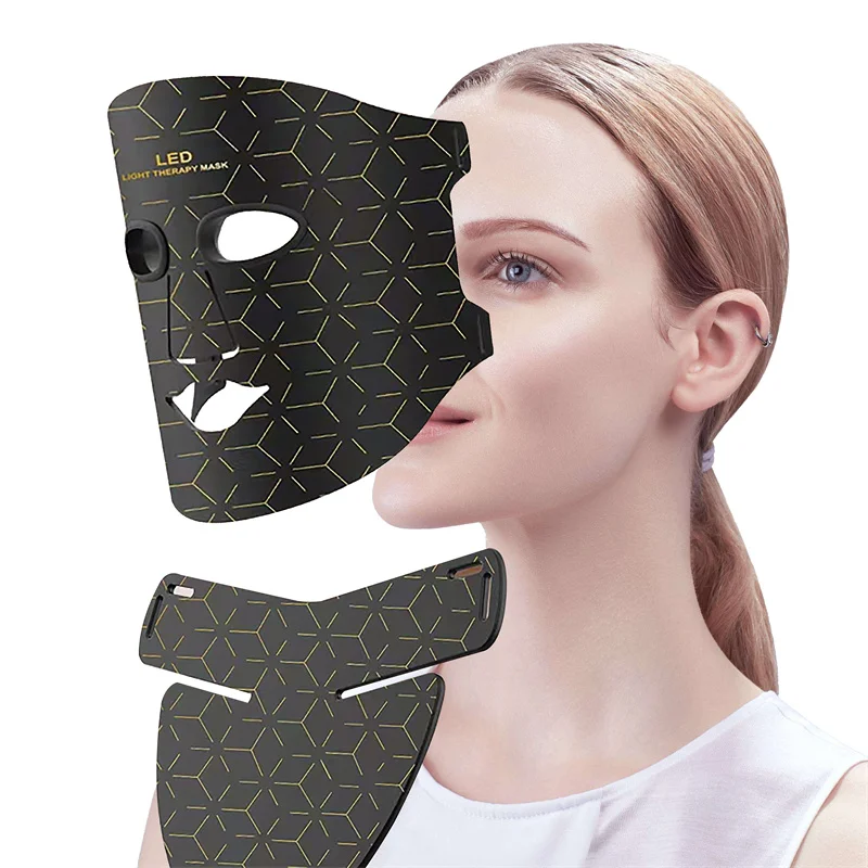 Yabao Новые поступления Трендовое домашнее оборудование Силиконовые 4-в-1 415 нм 605 нм 635 нм 850 нм Светодиодная маска для лица Вибрирующие маски