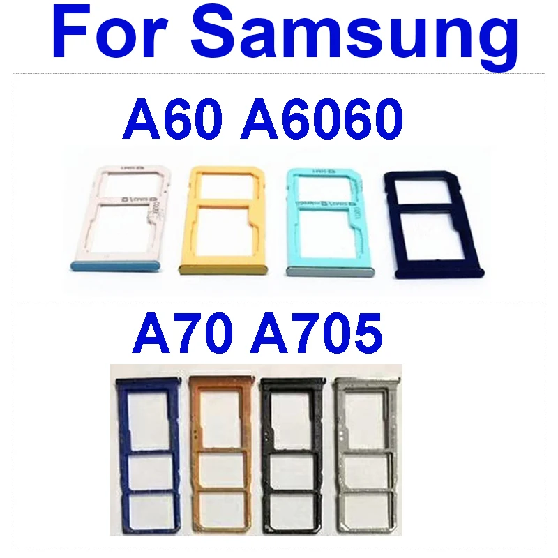 For Samsung A60 A6060 A70 A705 A705F A705FN A705W A705FD A705GM Sim Card Tray  SIM Card Holder Connector Replacement Parts