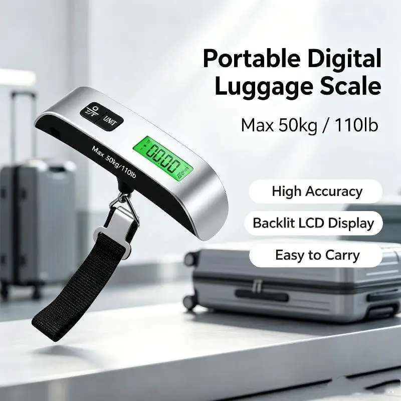 NEW Portable Handheld Digital Luggage Scale 110lb 50kg Hanging Baggage Weight Scale For Travel Suitcase Weighing Measuring Tool