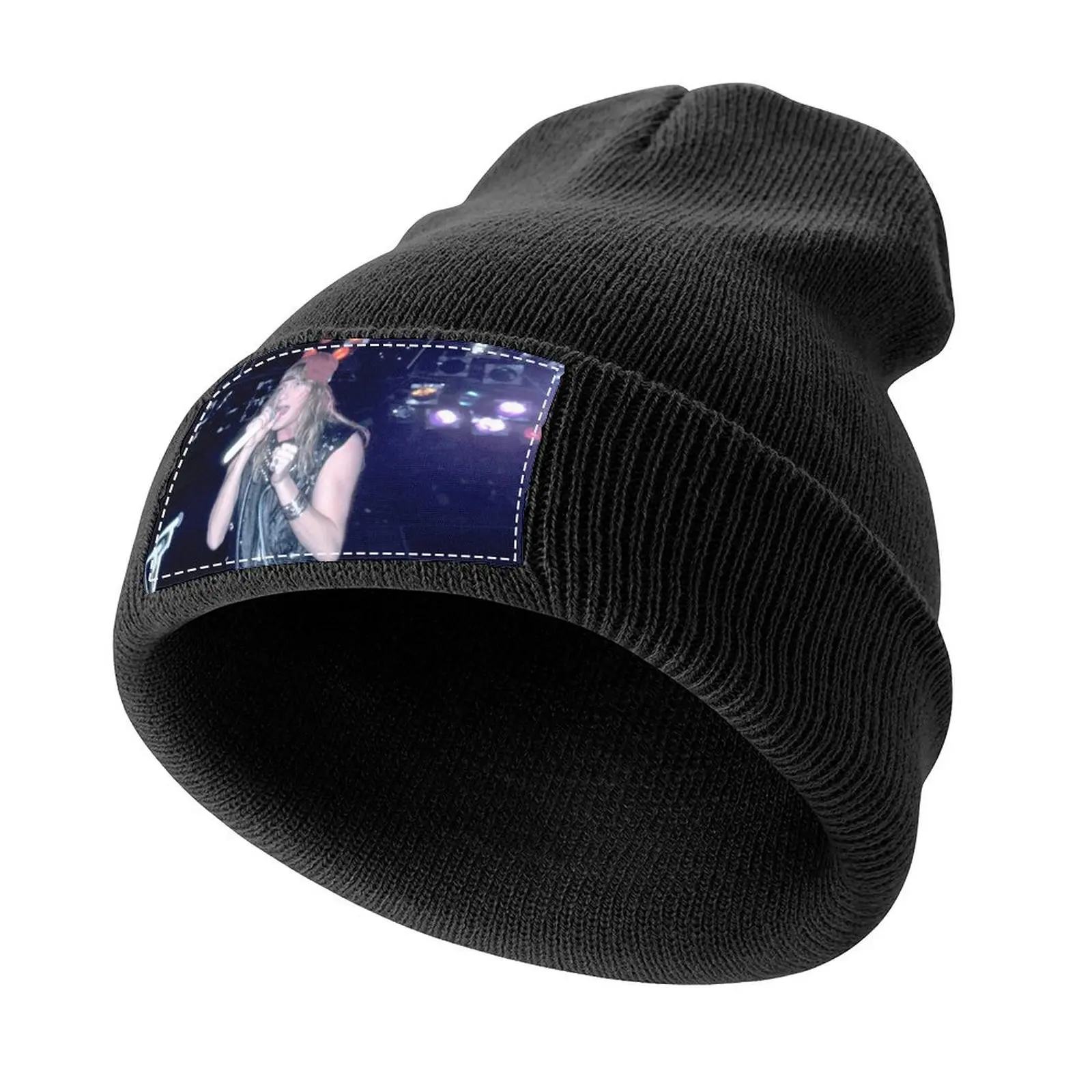 Jani Lane Warrant Photograph Knitted Cap black Hood |-F-| Designer Hat Hats Man Women's