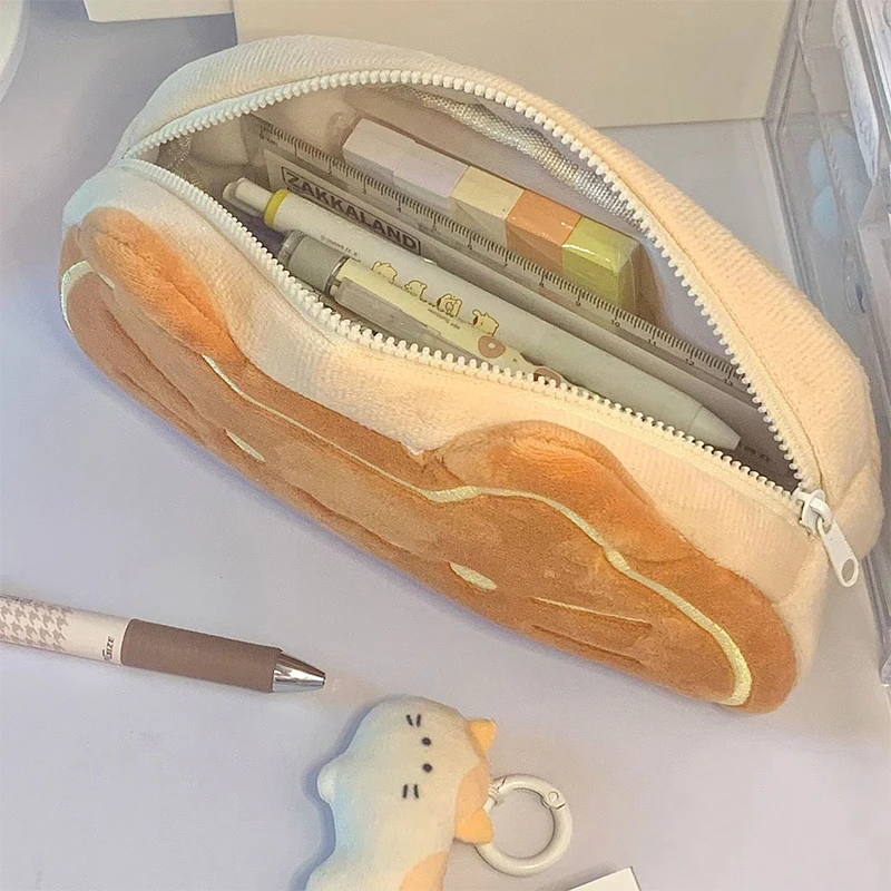 Cute Cartoon Cat Pencil Case Cosmetic Bag Plush Pen Pouch Large Capacity Multifunctional Storage Bag School Supplies image 2