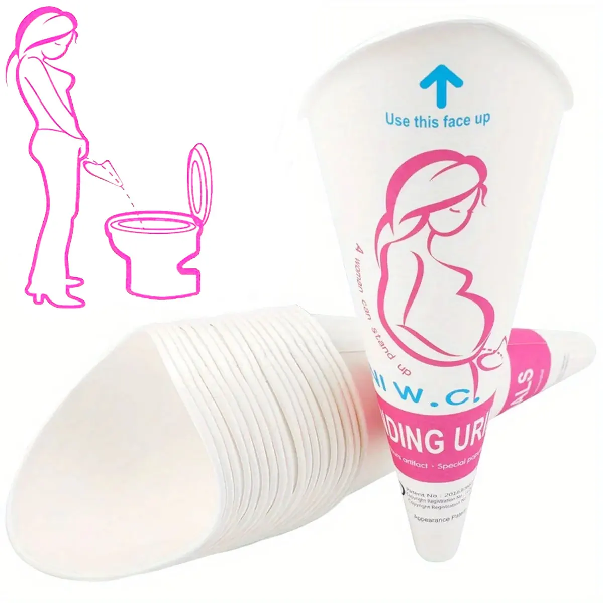 

24 шт. одноразовые женские стоячие писсуары для кемпинга, пешего туризма, путешествий, портативное бумажное устройство для мочеиспускания для женщин, беременных ZSY