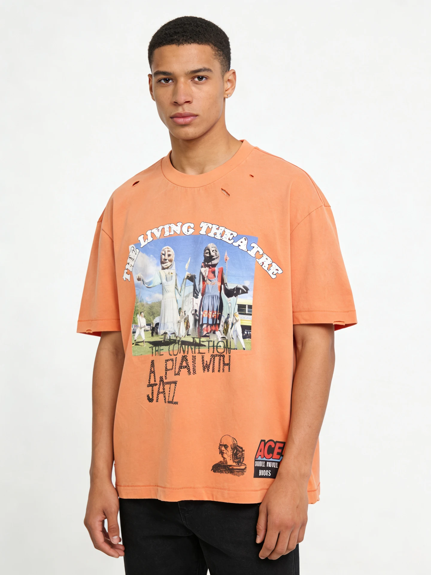 

Винтажная свободная футболка с коротким рукавом в стиле ретро, из смесового хлопка, дышащая, комфортная, на все сезоны