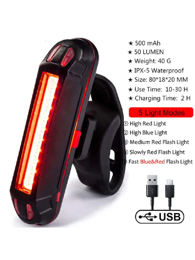 AliExpress TOOPRE Hot Sale Bicycle Rear Light IPX-5 Waterproof USB Rechargeable LED Safety Lamp Bike Flashing Accessorie Cycling Taillight