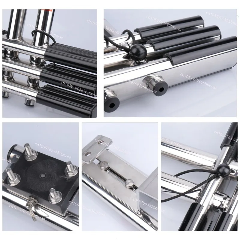 Marine Stainless Steel Sewer Ladder Yacht Speedboat Hidden Folding Telescopic Ladder Deck Ladder Marine Hardware Accessories