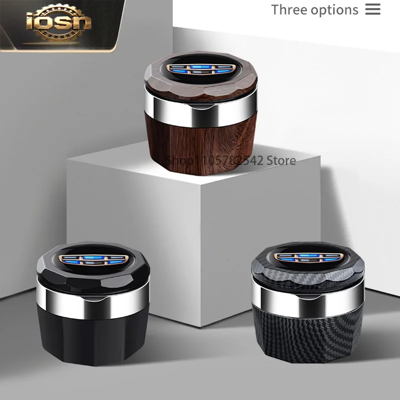 LZJV Car Ashtray For Geely Tugella Coolray Atlas Pro Azkarra Monjaro Portable Cars Cup Holder Auto Ashtray Cigarette Holder Box