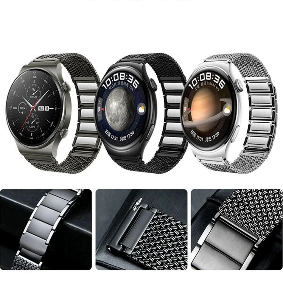 Stainless Steel Strap For Samsung Galaxy Watch 6 5 Pro 4 Classic 44/40/46mm Band for Huawei Watch GT 3 Garmin Magnetic Bracelets