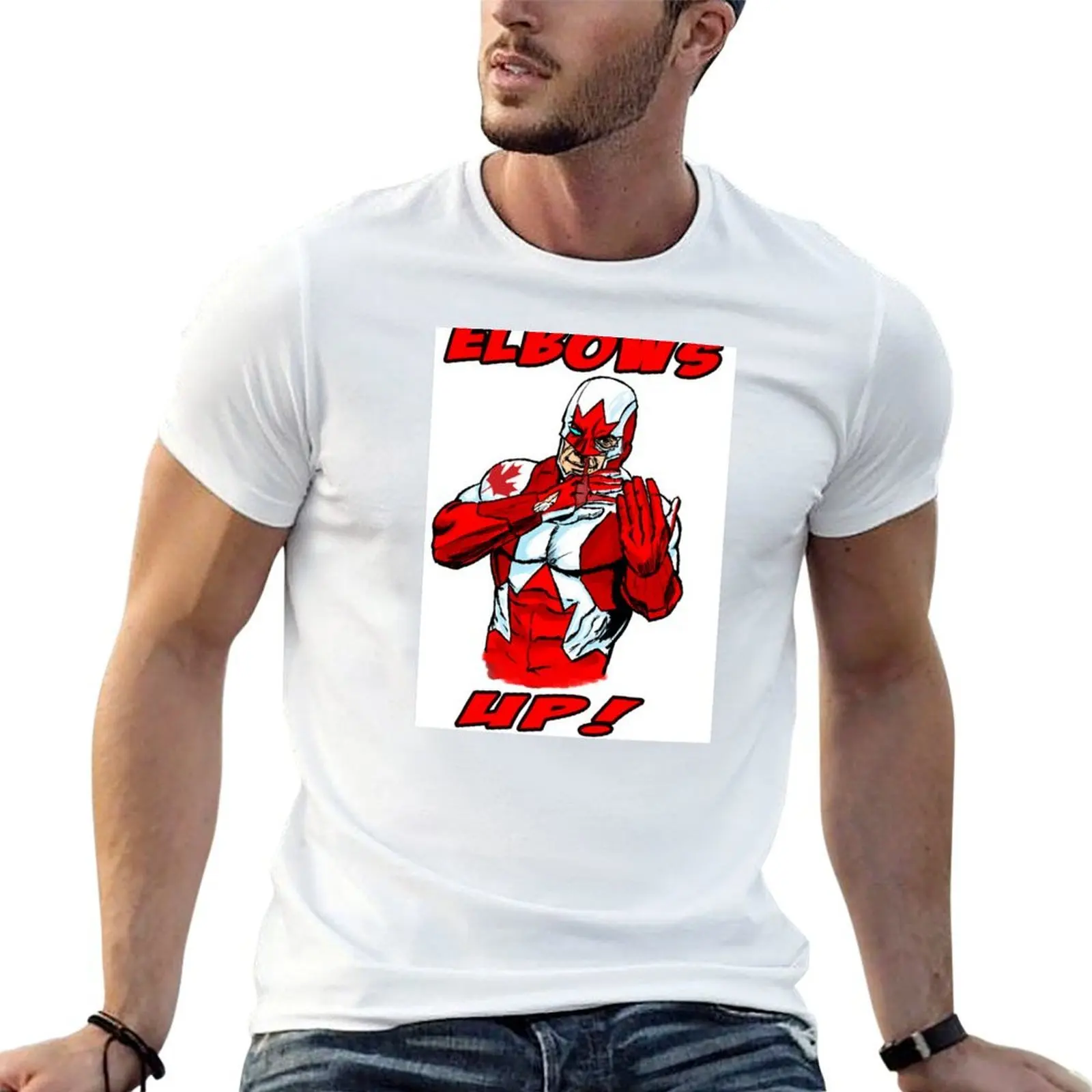 Elbows Up! T-Shirt Basic Casual Short Sleeve Cotton Shirt
