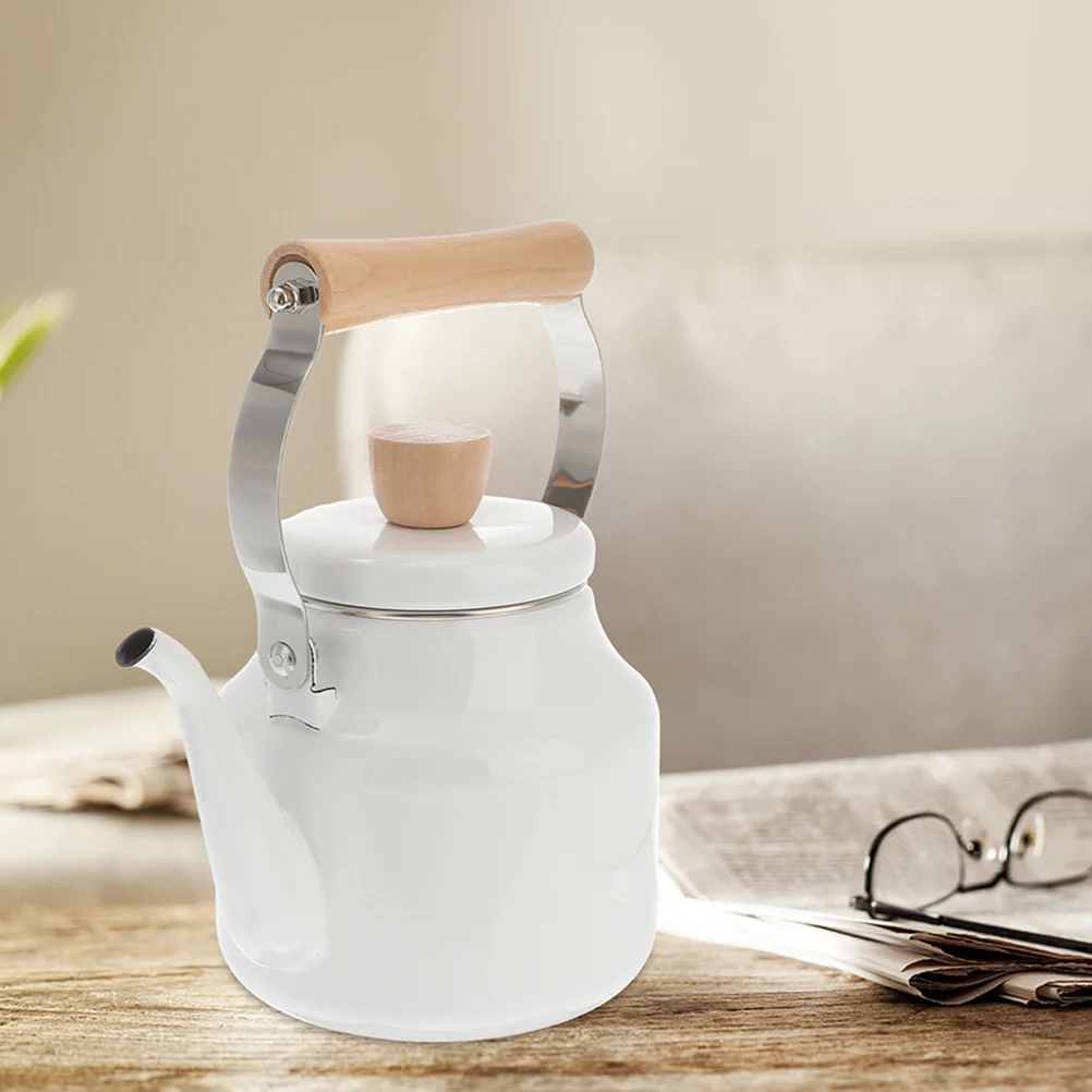 

Enamel Tea Kettle Thick Material Stovetop Water Boiler Portable Versatile Design Home Restaurant Use Tea Kettle