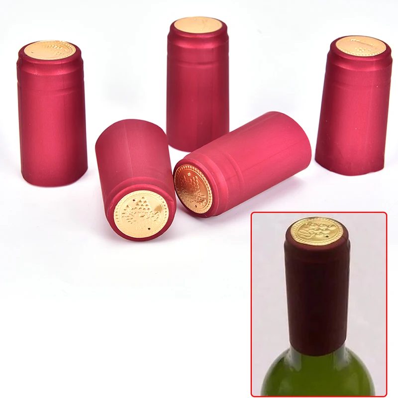 10pcs Wine Bottle Cover Wine Bottle Seal Accessories PVC Heat Shrink Cap Supply