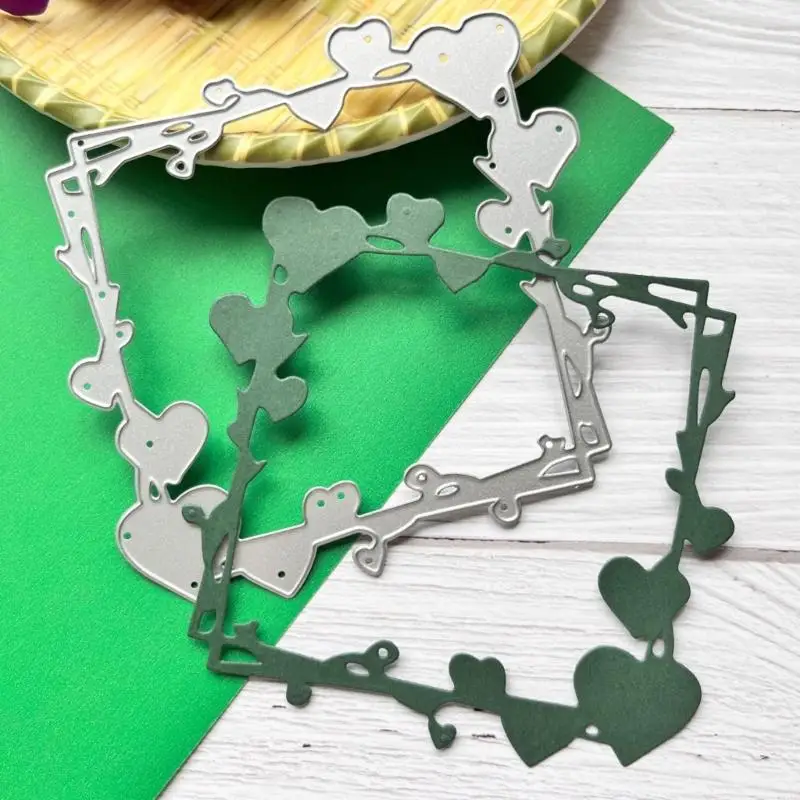 77JB Heart Frame Die Die Mede Marco corazón Corte metal Minitos Diy Craft Scrapbooking