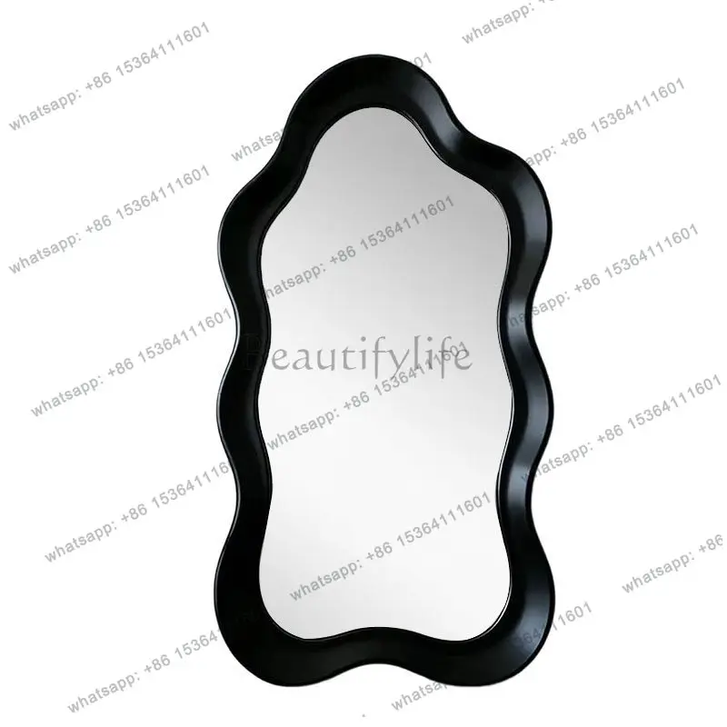 Nordic art style creative full body mirror simple high-end special-shaped dressing irregular floor mirror