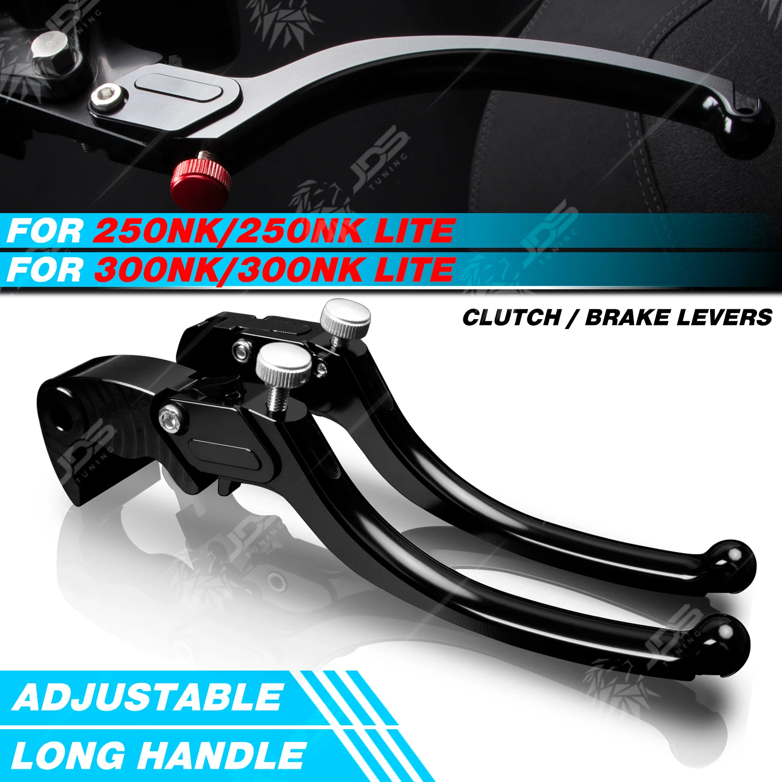 

JDSTUNING For CFMOTO 250NK/300NK/LITE Stepless Clutch Lever Brake Lever Set Long Handle Levers Motorcycle Accessories Parts