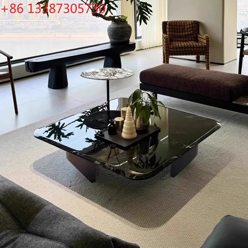 

Italian minimalist luxury stone coffee table living room household small apartment light luxury modern tea table