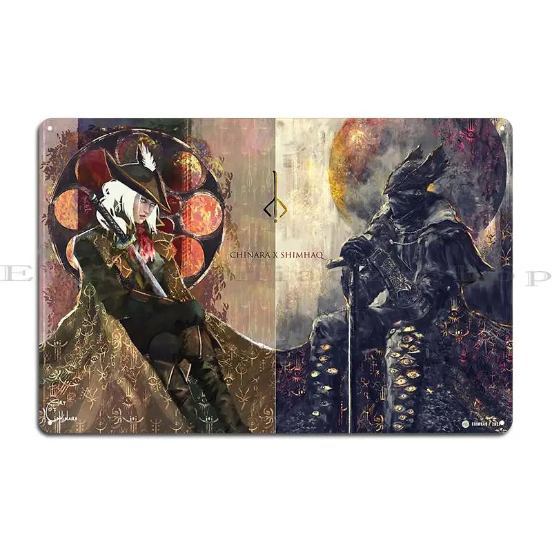 Bloodborne Forever In This Nightmarish Realm Metal Plaque Poster Customized Wall Plaque Party Party Designing Tin Sign Poster