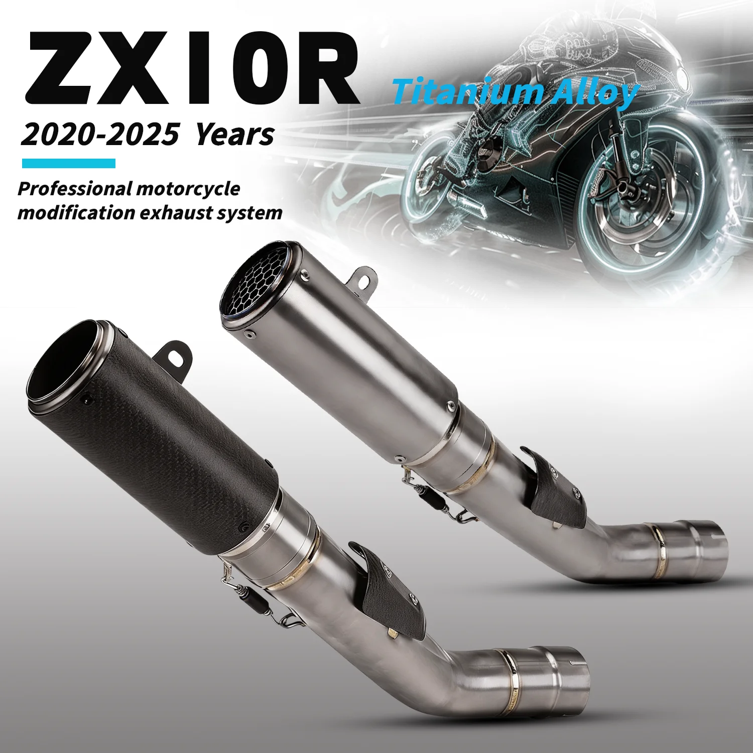 

For ZX10R 2020-2025 SC CR-T Titanium Alloy motorcycle Racing Full System Exhaust For ZX10RR Motorcycle Exhaust carbon fiber lid