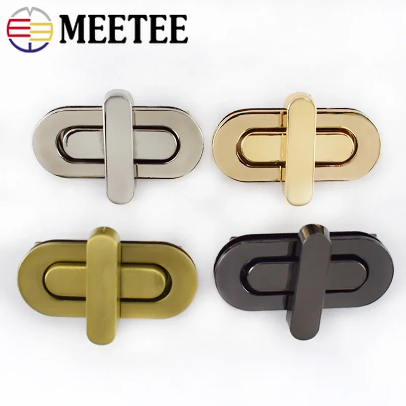 2/4pcs Meetee 42*18/34*16mm Bag Turn Twist Lock Buckles Metal Purse Handbag Decor Mortise Closure Clasp DIY Hardware Accessories