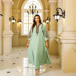 Elegant Dress for Women Arabian Dubai Abaya Embroidery Evening Dress Islam Clothing Muslim Dress Women Kaftan Caftan Vestidos