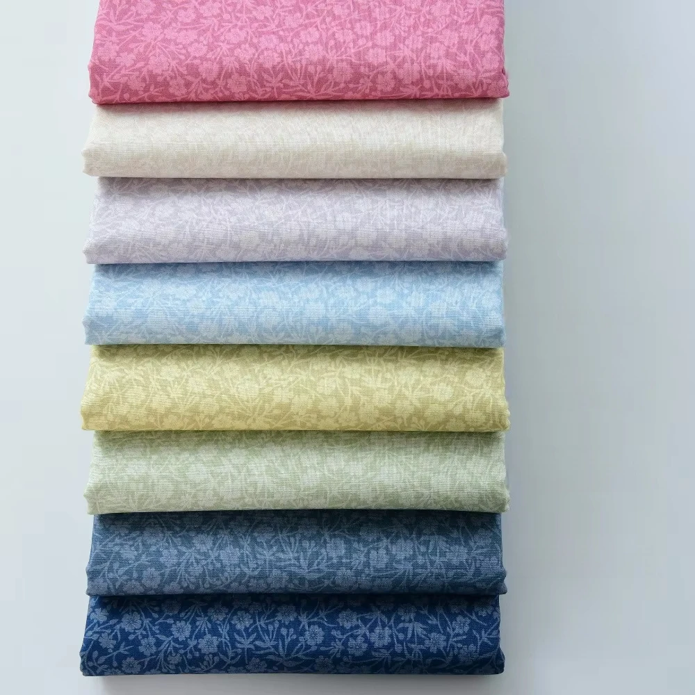 145x50cm 20s Pure Cotton Plain Fabric Handmade DIY Printed Floral Clothing Sewing Cloth for Garden